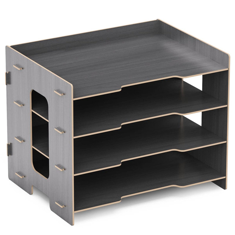 Lecenta Manufactured Wood File Organiser, Black