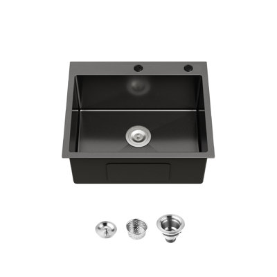 Évier de cuisine encastré 23 po x 19 po - Finition en acier inoxydable brossé pour un look élégant et moderne 23 x 19 R10