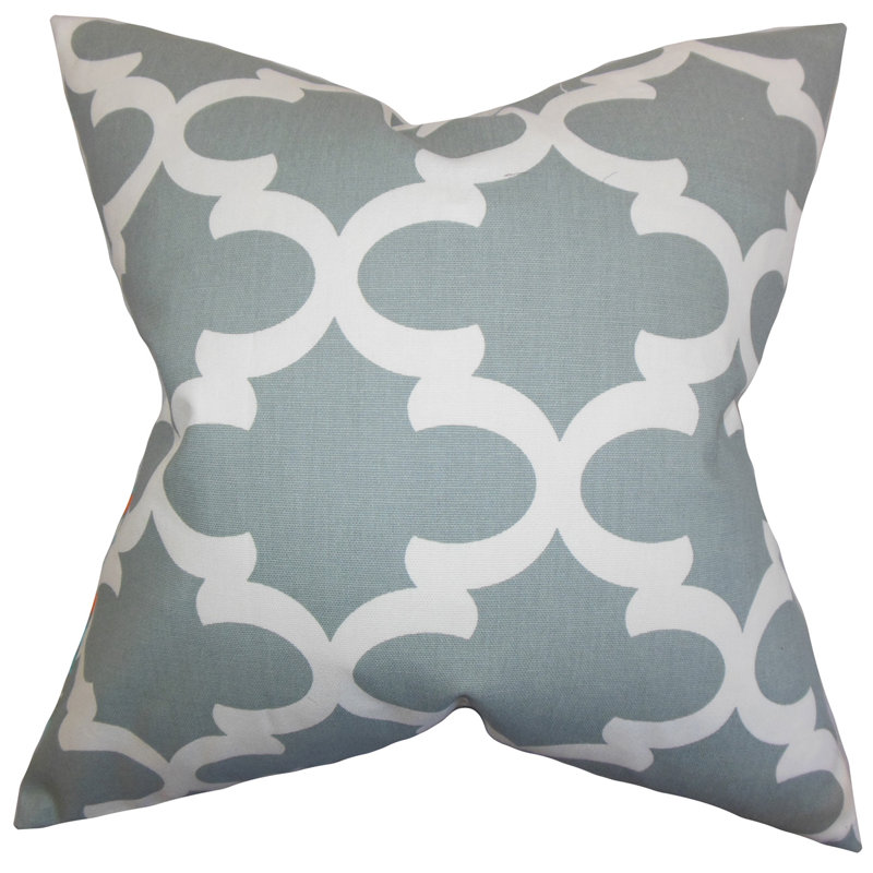 Coussin 100 % coton, Gris, 20 po x 20 po, Plumes