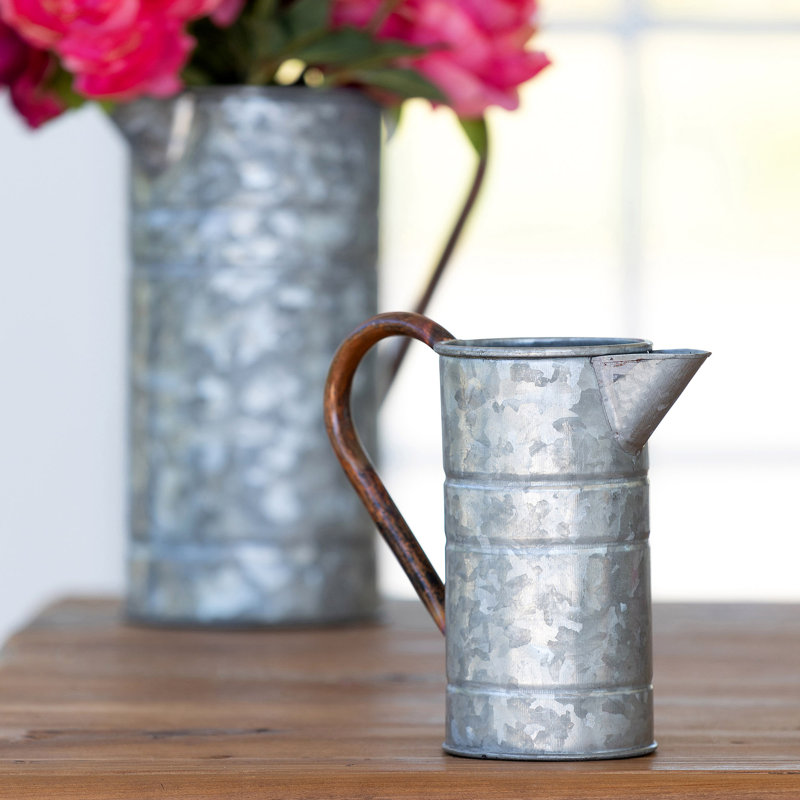 Metal Watering Can, 8.25" H x 3.5" W x 3.5" D