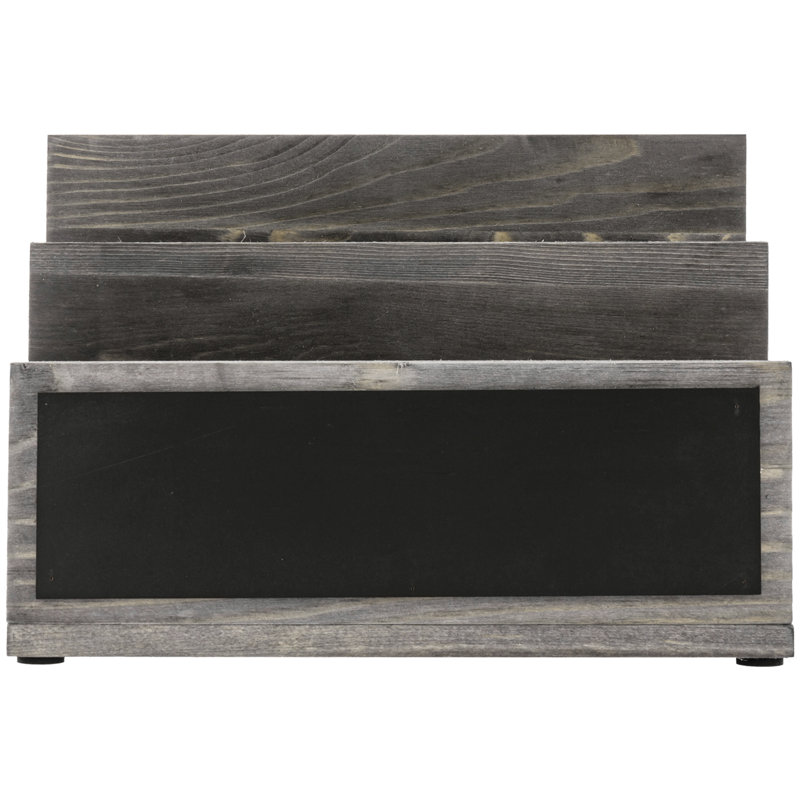 Solid Wood 3 Slot Mail Sorter File Organiser