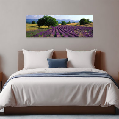 Fleurs dans un champ, champ de lavande, La Drome Provence, France, art abstrait contemporain de paysage de lavande