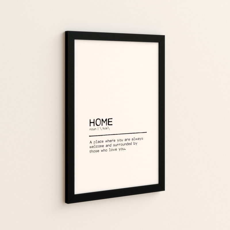 Home Welcome - Print, Black Grain Frame, 30 cm H x 21 cm W x 5 cm D