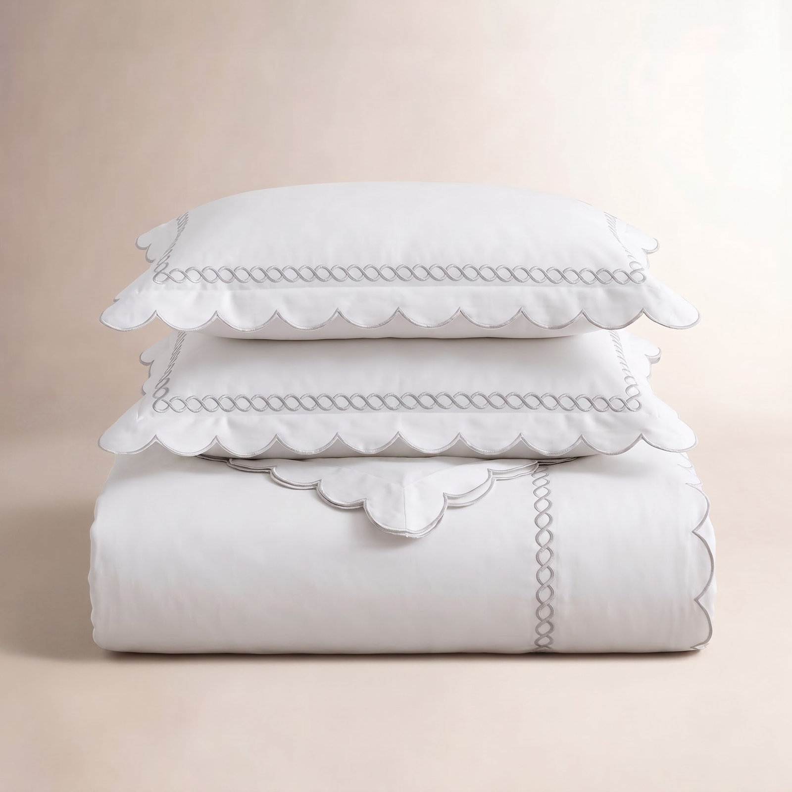 Rei Cotton Duvet Cover Set, White, Queen Duvet Cover + 2 Standard Shams