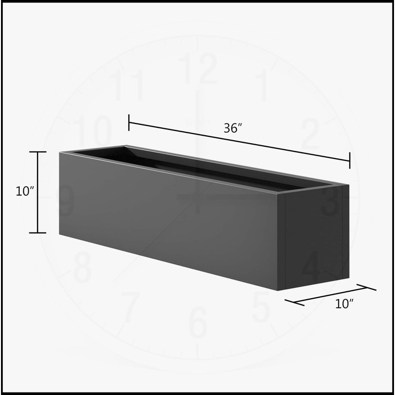 36*10*10 inch Large Metal Rectangular Planter, Black