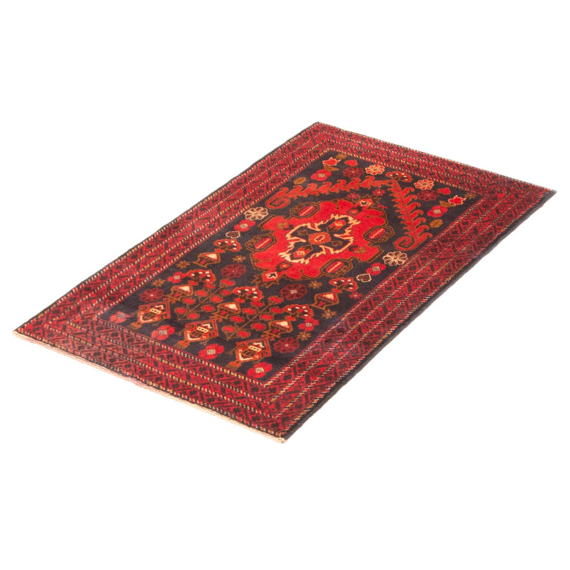 Tapis noir Teimani 2 pi 9 po x 4 pi 9 po