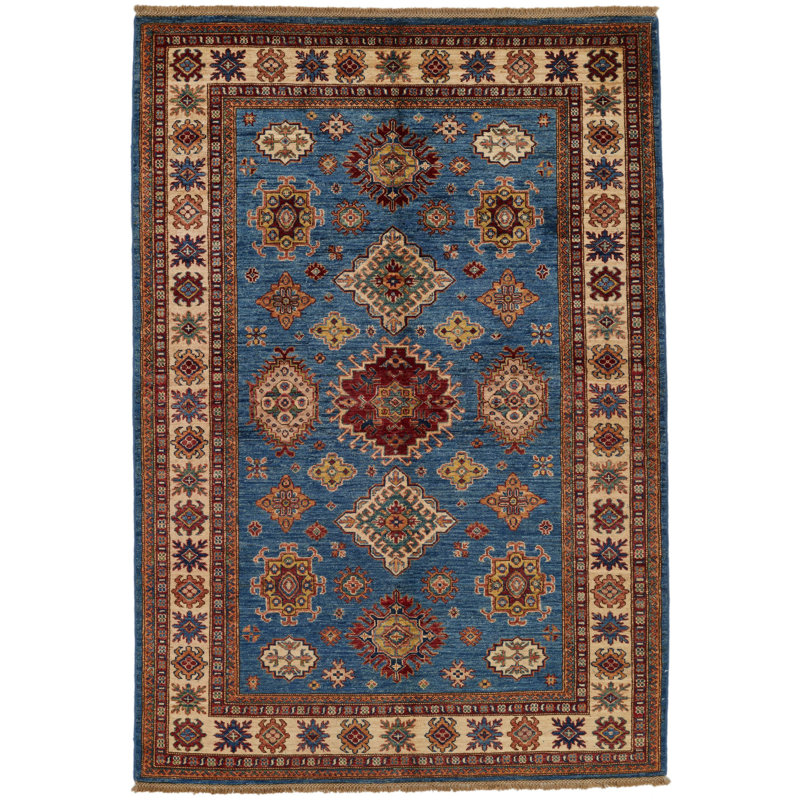Tapis tribal Kazak 5 x 7 ivoire