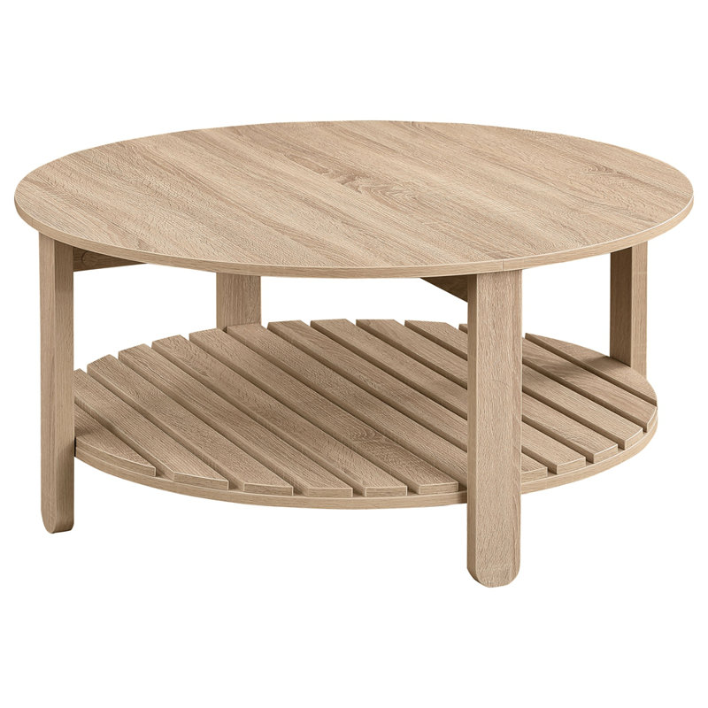 Table basse ronde en bois d'ingénierie à 1 tablette Altos Natural