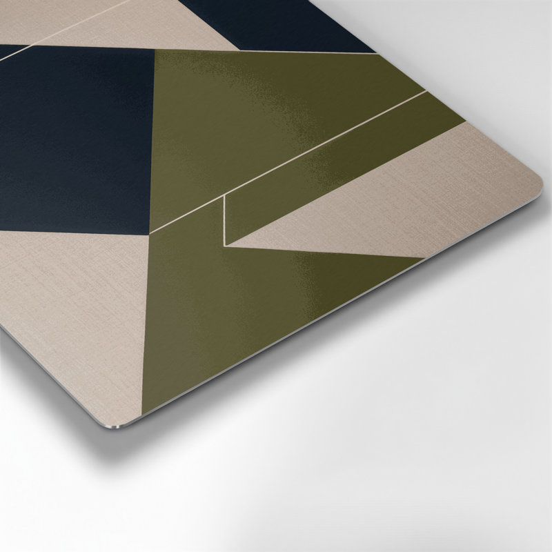 Hard Edge 98, art mural gris en métal, H 16 po x l 16 po