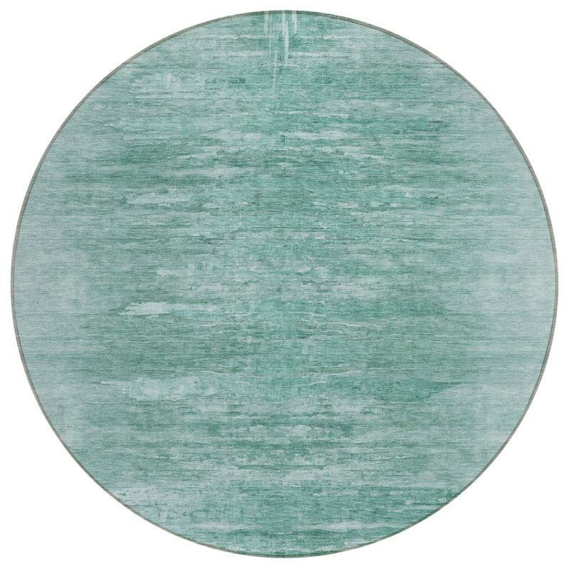Wynesha Washable Abstract Indoor / Outdoor Rug, Round 8'