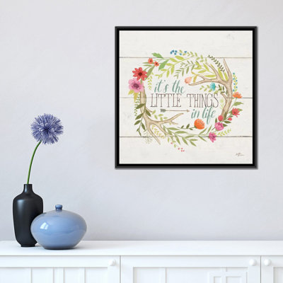 « rustique fleuri ii », art textuel sur toile tendue