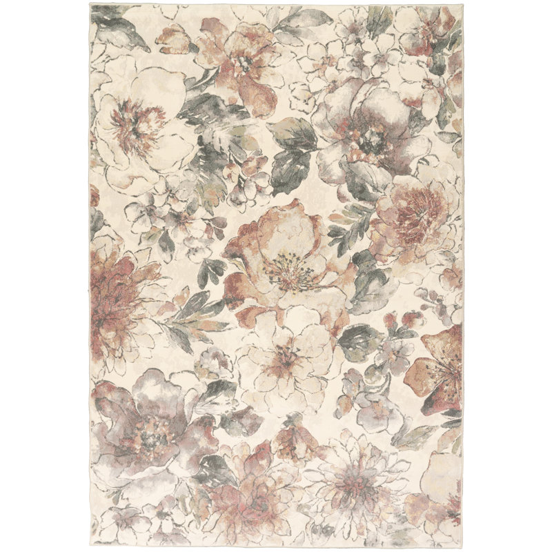 Trost Floral Indoor Rug, Rectangle 2' x 3'11"