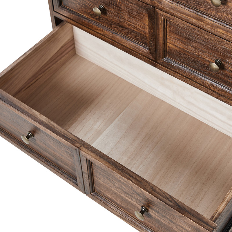 Commode d'appoint en bois massif à 3 portes avec station de charge Archaun, Noyer