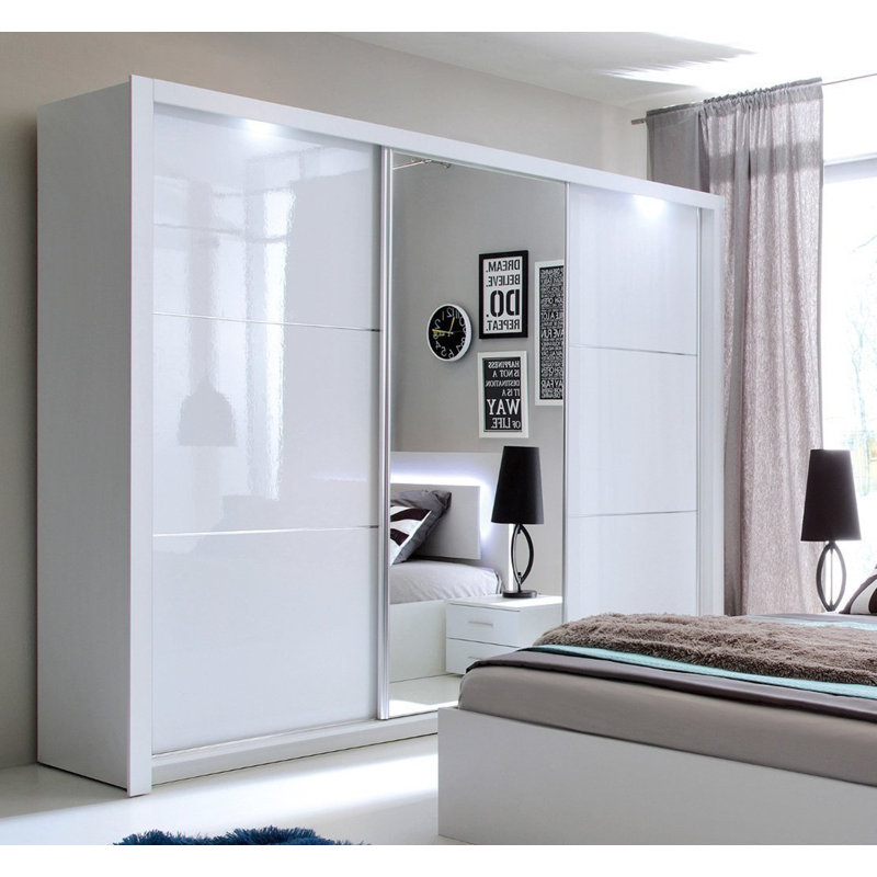 Beecroft 3 Door Solid + Manufactured Wood Wardrobe