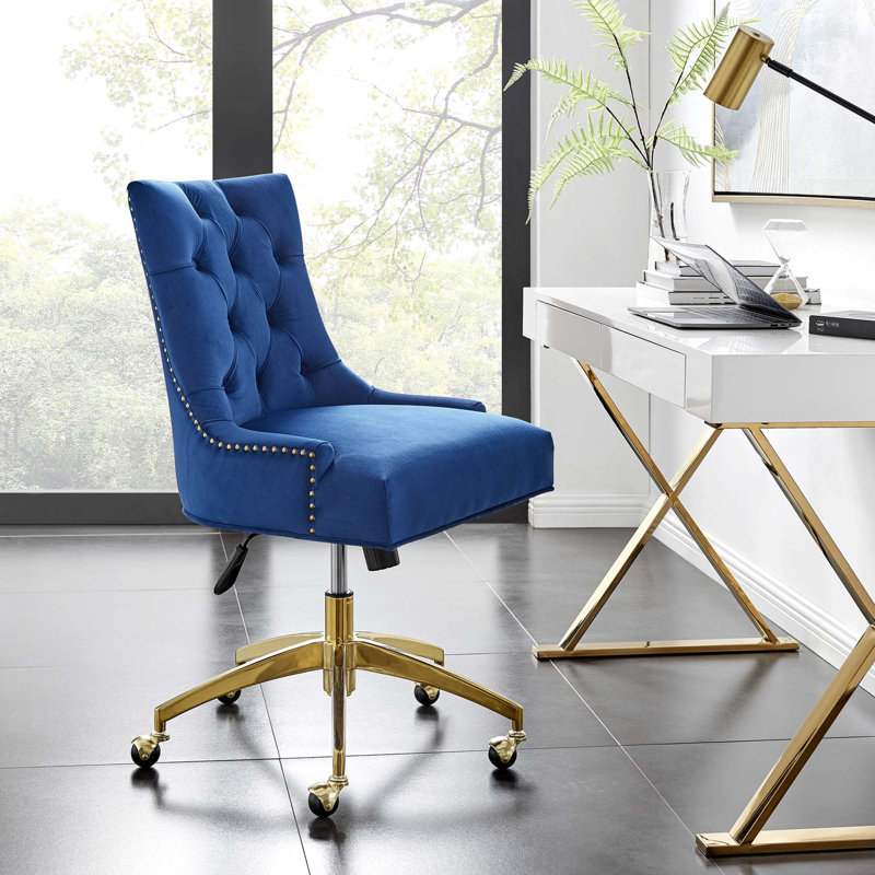 Chaise de bureau Regent, Marine, Doré