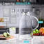 Carafe en verre de 3 litres avec couvercle et bec en verre pour carafe en verre pour réfrigérateur