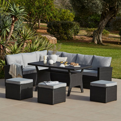 Allena 9 - Person Garden Lounge Set with Cushions