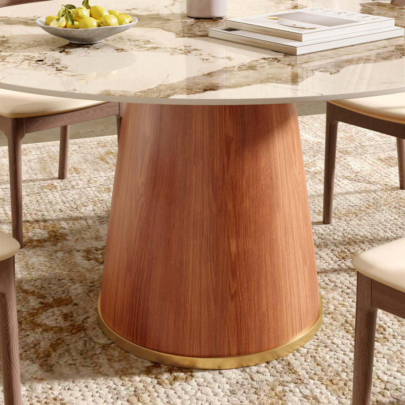 Bobrow 5PCS Farmhouse 39" Dining Breakfast Table Set With Ergonomic Curved-Backrest Chairs, 5 Pieces: Table, 4 Chairs, Amber