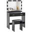 Ensemble de coiffeuse et tabouret de maquillage avec miroir lumineux DEL-101921587