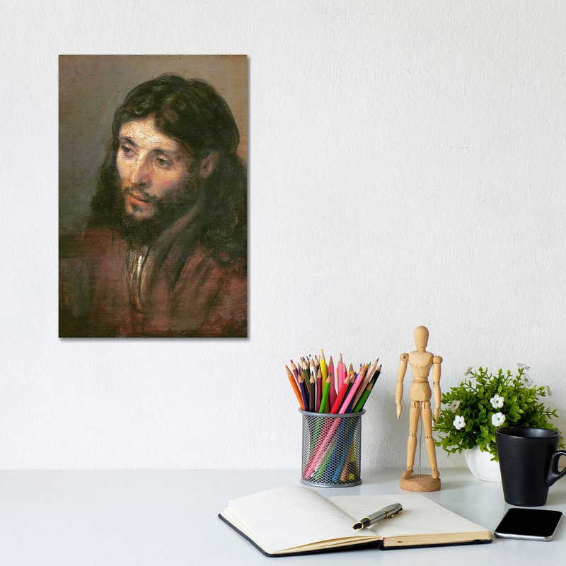 Head of Christ, C.1648 (Gemaldegalerie) by Rembrandt van Rijn - 1 Piece Wrapped Canvas Painting, 20.32 cm H x 30.48 cm W