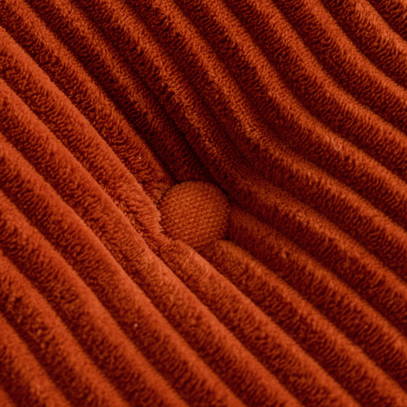 Fauteuil-lit en forme de U avec 2 tabourets Boneless, Velours côtelé orange