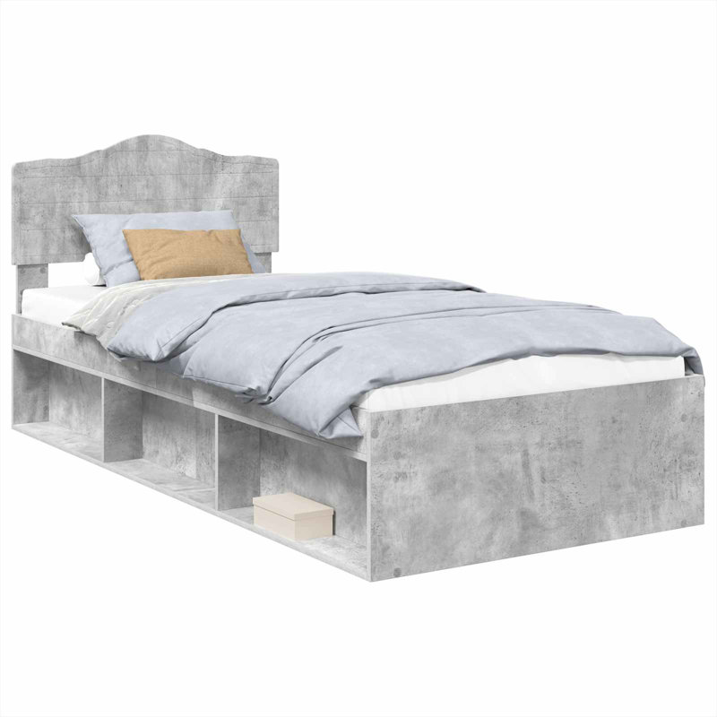 Solid Wood Bed, Concerte Grey, Kingsize (5')