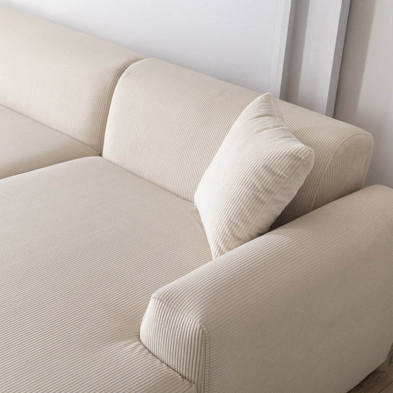 Canapé modulaire en velours côtelé 3 pièces Makayela