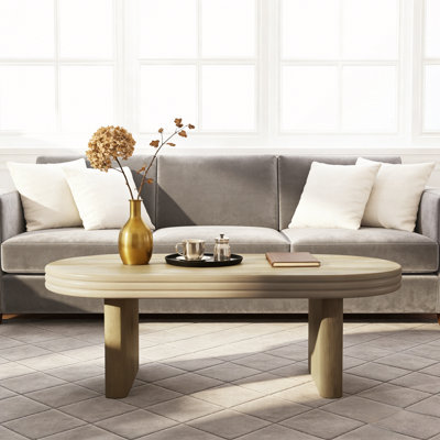 Table basse moderne cannelée ovale