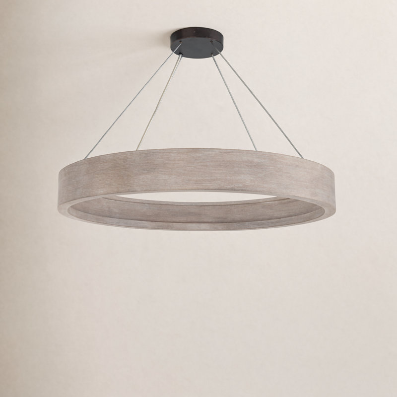 Baum 1 - Light Chandelier, Walnut Veneer, 25" H x 33" W x 33" D