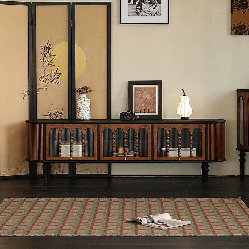French minimalist vintage storage TV stand