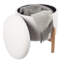 Repose-pieds rond avec rangement Lavish Home, blanc-1649248209