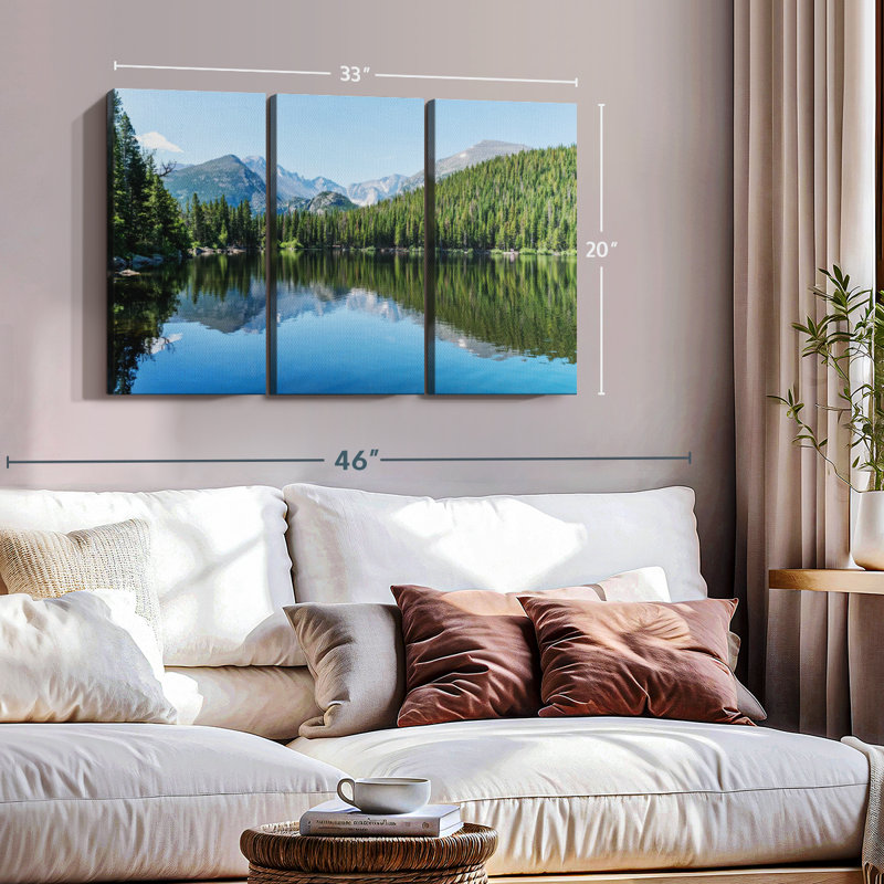 «Bear Lakeside Trees» sur, H 20 po x l 33 po