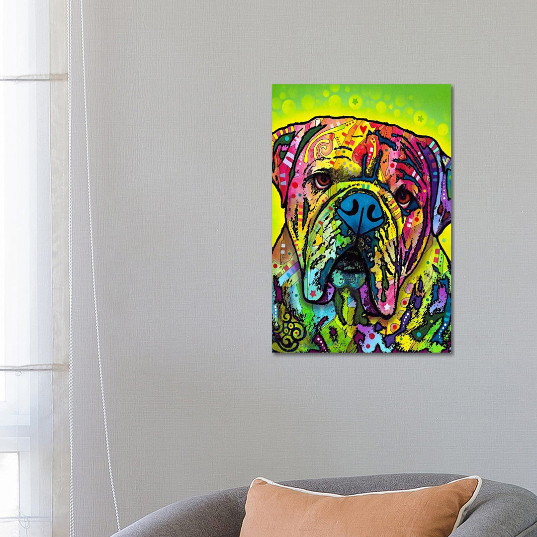 Hey Bulldog by Dean Russo - Wrapped Canvas Painting