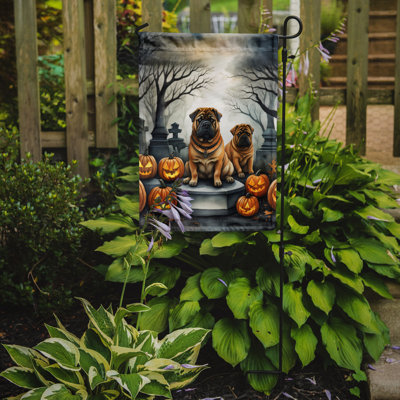 Drapeau de jardin Shar Pei Spooky Halloween