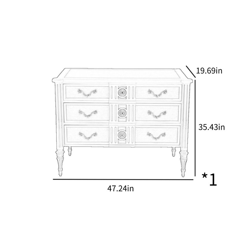 Commode décorative française, Beige