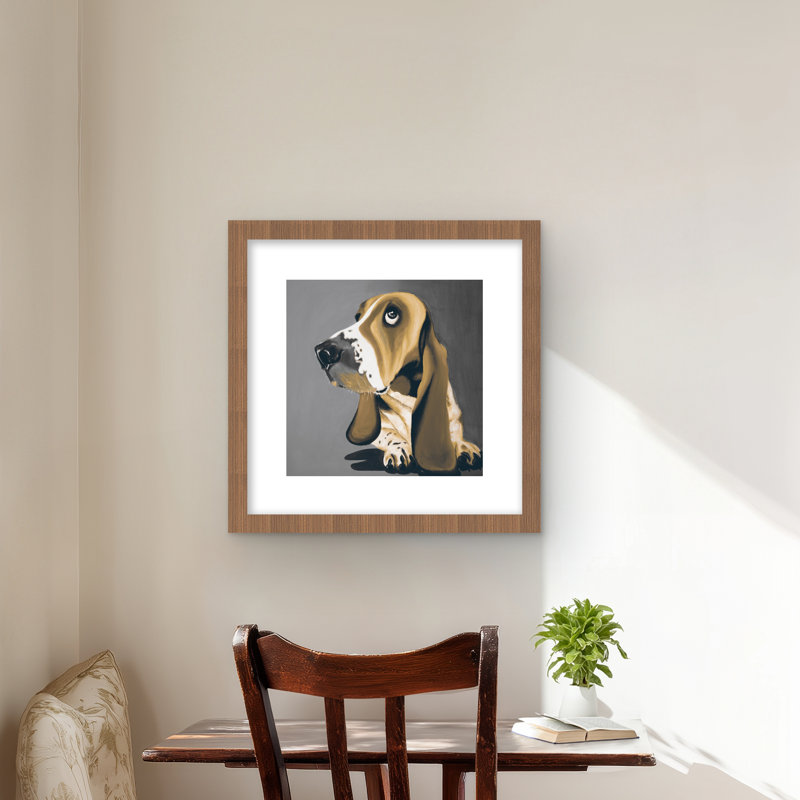 Impression de tapis doré pour chien Basset Hound