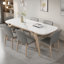 Small flat ash wood rectangular dining table set