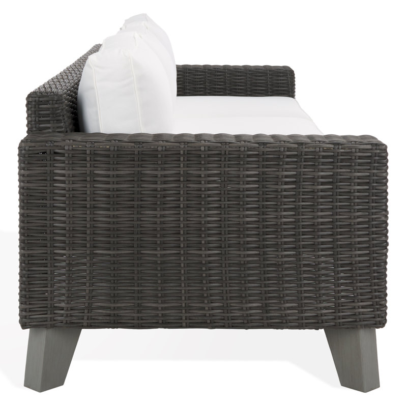 Margarita Wicker Patio Sofa, Dark Gray