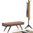 Chanelle 48"W Tweed Fabric Mid-Century Modern Ottoman Bench with Flared Tapered Legs-439086626