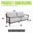 Modern Outdoor Fully Weld Bench Seat Sofa With Premium Aluminum Frame In Ember ,Sunbrella Cushion,Ergonomic Backrest,Tapered Legs & Center Support, Weather-Resistant For Patio, Garden, Balcony
