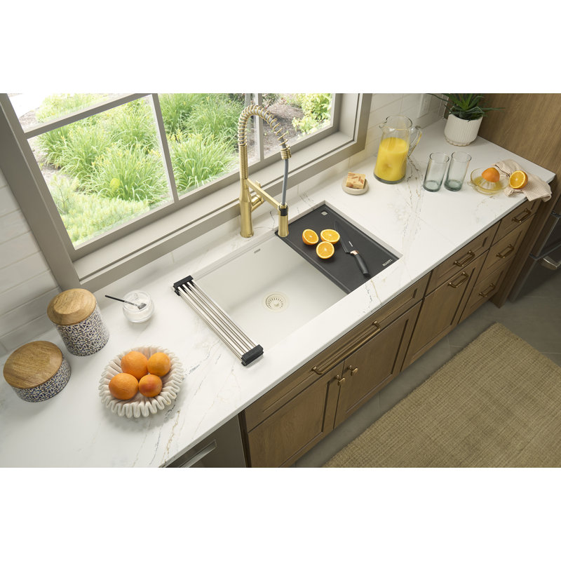 Ruvati 33-inch Undermount Workstation Granite Composite Kitchen Sink, Urban Gray