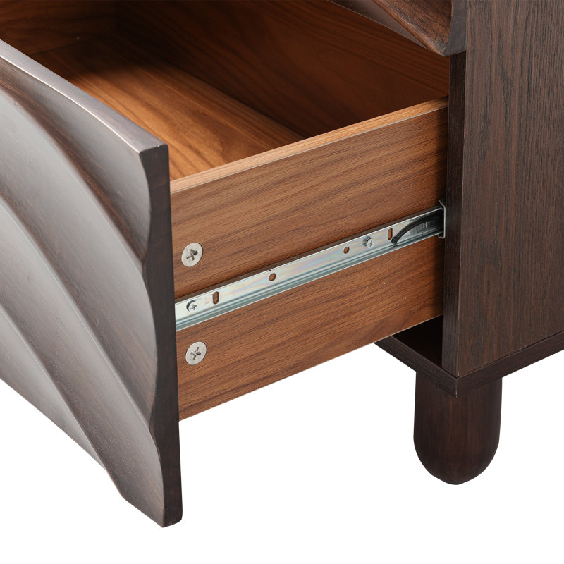 Table de chevet 2 tiroirs Modern, Brun