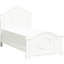 Lit traditionnel traditionnel en blanc, bois et d'ingénierie pour chambre à coucher, avec tête de lit et rails de style chambre à coucher