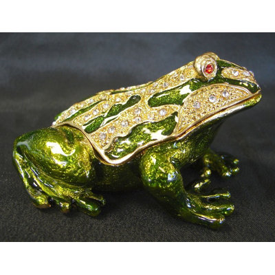 Figurine de grenouille d’argent 3,5 "Bejeweled
