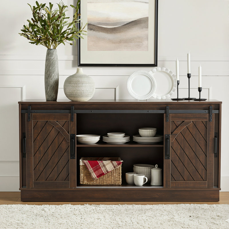 American Retro Style  Sliding Four Door 63"W Sideboard/TV stands