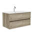 Meuble-lavabo de salle de bain en chêne brut, lavabo à débordement, glissières silencieuses, style poignée, matériau flottant de 36 po de catégorie E1 dans un lavabo en céramique, tiroirs à fermeture en douceur, espace minimaliste de 20%-1030598136