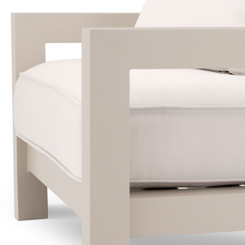 Chaise de patio avec coussins Sunbrella Cap-Antibes, Beige