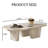 47.4" Modern Retangular Beige Coffee Table for Living Room with Three Legs-1427329332