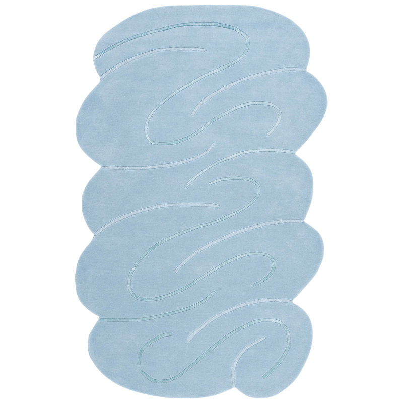 Tapis en laine et viscose touffeté à la main Dinyu, Nouveauté 6 pi x 9 pi