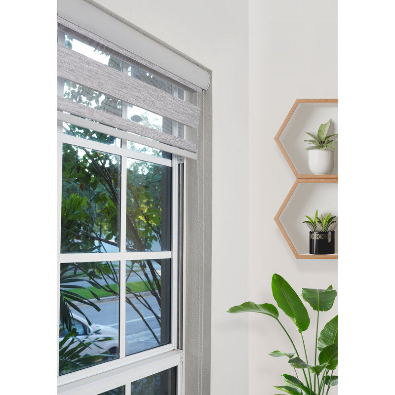 Pinecrest Home Good - stores zébrés de taille personnalisée pour les fenêtres d'intérieur filtrant la lumière et obscurcissant les stores (couleur grise) (hauteur 78 pouces) (largeur 44 pouces)